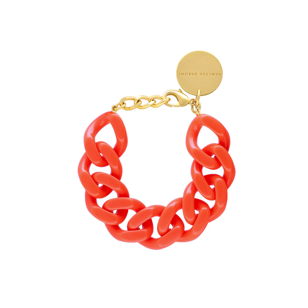 Flat Chain armbånd - orange